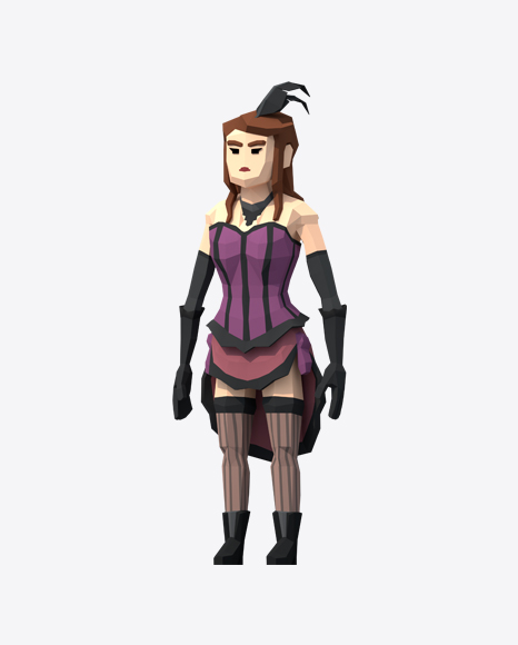 Low Poly Saloon Girl