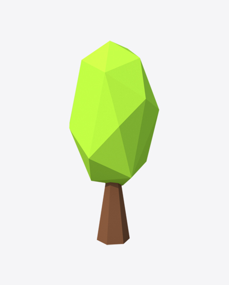 Low Poly Shrub PNG