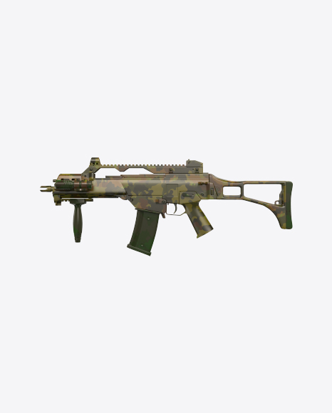 Camouflage Full-Auto Assault Rifle