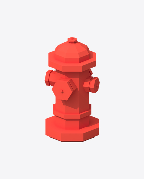 Low Poly Hydrant PNG