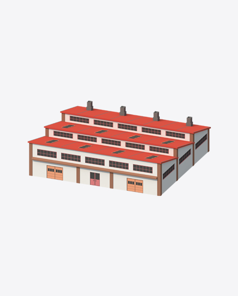 Low Poly Factory PNG