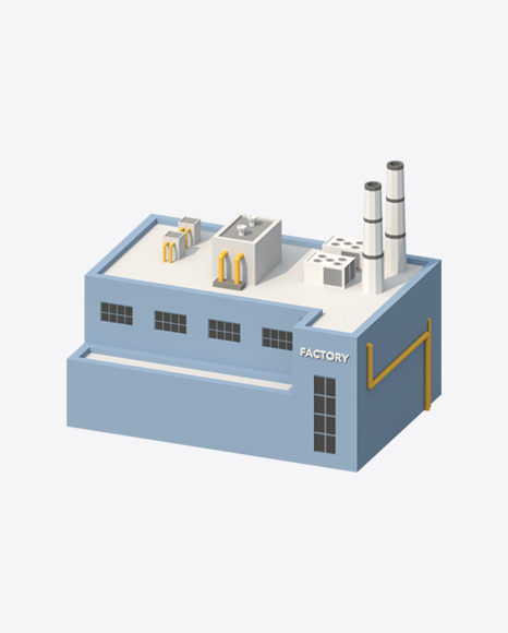 Low Poly Factory PNG
