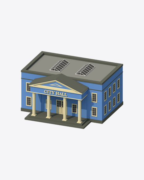 Low Poly City Hall PNG
