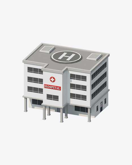 Low Poly Hospital PNG
