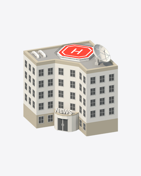 Low Poly Media Office PNG