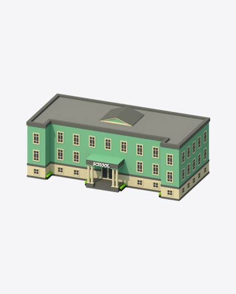 Low Poly School PNG