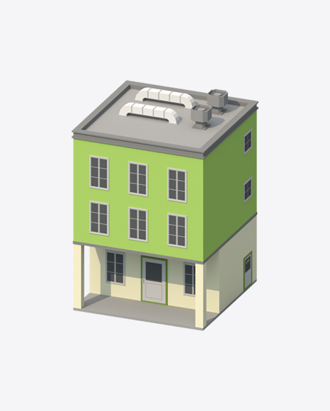 Low Poly Building PNG