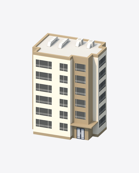 Low Poly Building PNG