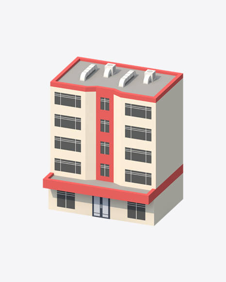 Low Poly Building PNG