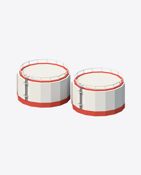 Low Poly Storage Tanks PNG