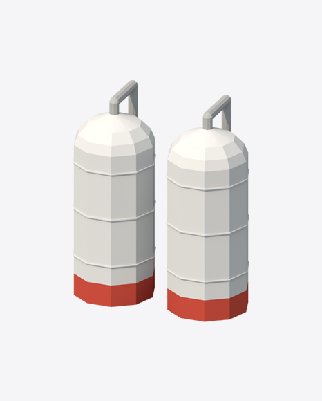 Low Poly Storage Tanks PNG