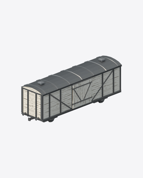 Low Poly Western Boxcar
