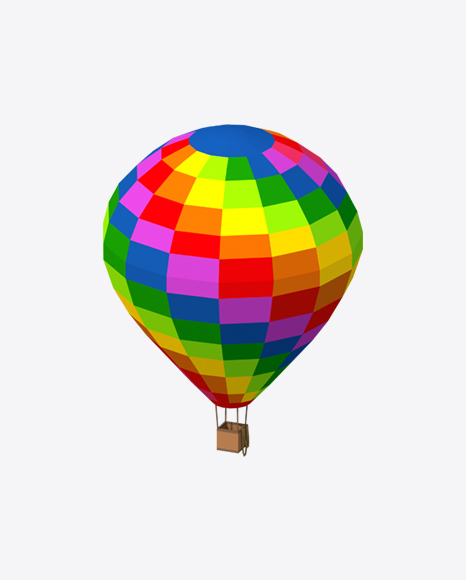 Low Poly Air Balloon PNG