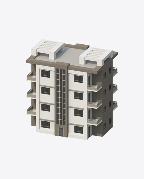 Low Poly Building PNG