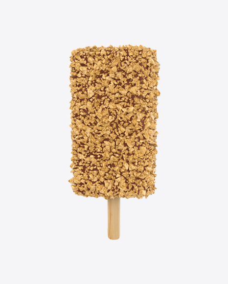 Ice Cream Bar with Nuts Sprinkling PNG