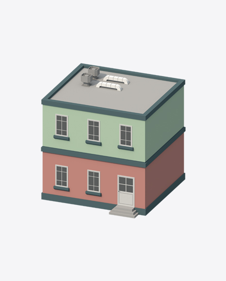 Low Poly Building PNG