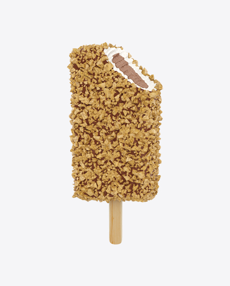 Ice Cream Bar with Nuts Sprinkling PNG