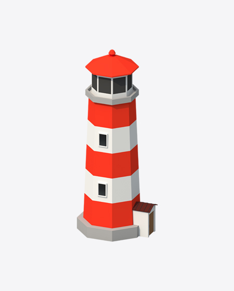Low Poly Lighthouse PNG