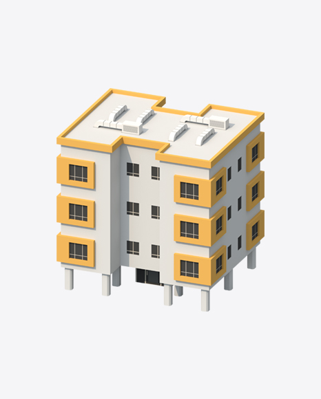 Low Poly Building PNG