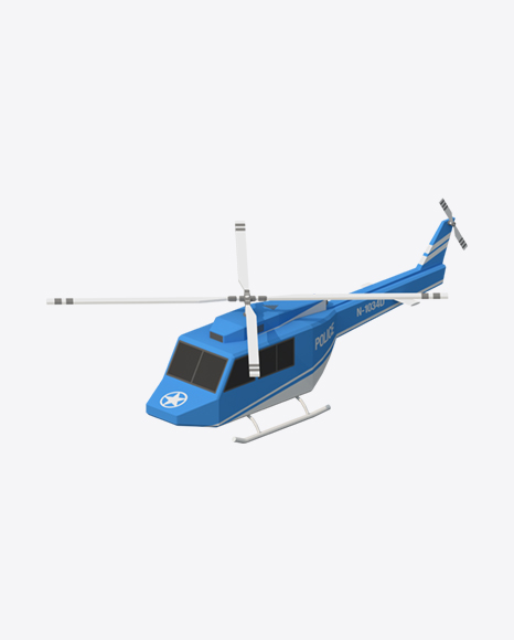 Low Poly Police Helicopter PNG