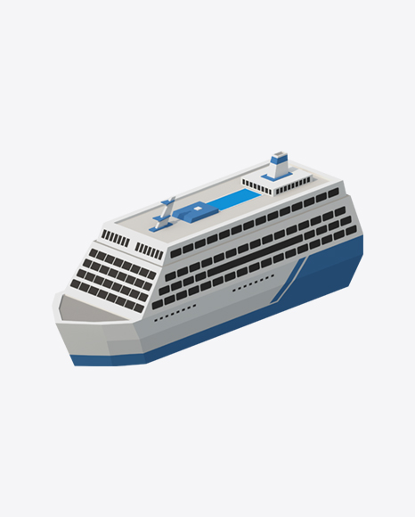 Low Poly Cruise Ship PNG