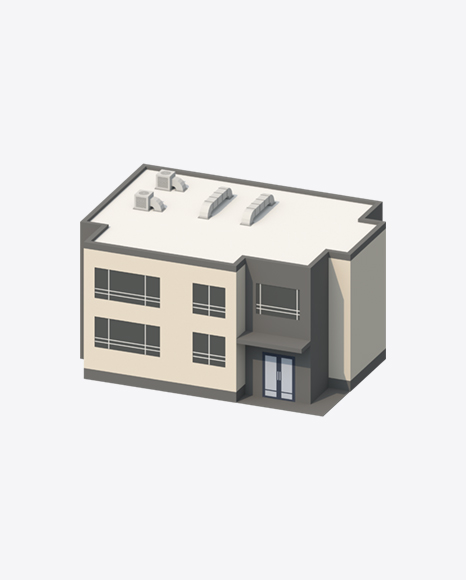 Low Poly Building PNG