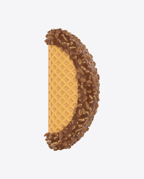 Ice Cream Taco in Milk Chocolate with Nuts PNG