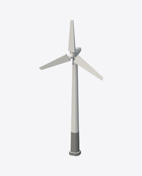 Low Poly Windmill PNG