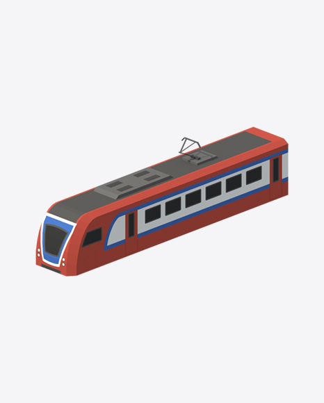Low Poly Passenger Car PNG