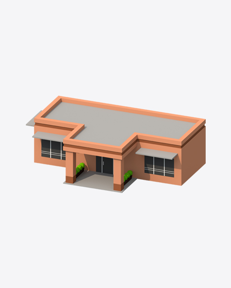 Low Poly Building PNG