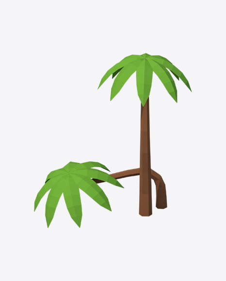 Low Poly Palm Trees PNG