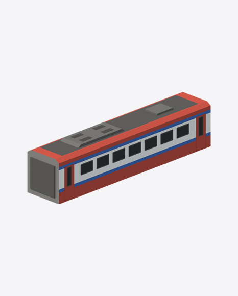 Low Poly Passenger Coach PNG