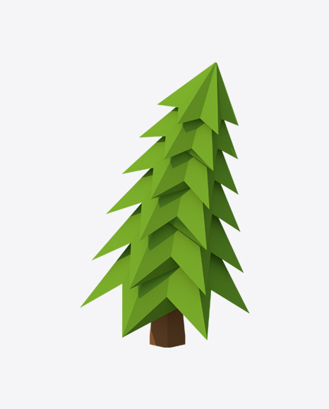 Low Poly Fir PNG