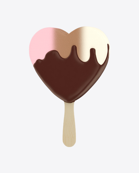 Heart Shaped Ice Cream Bar PNG