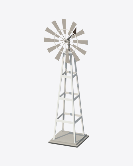 Low Poly Windmill PNG