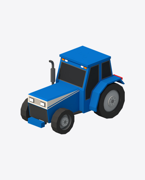 Low Poly Tractor PNG