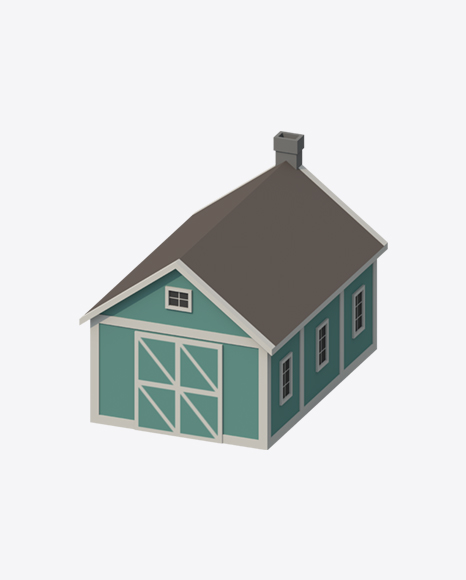 Low Poly Barn PNG
