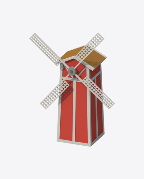 Low Poly Windmill PNG