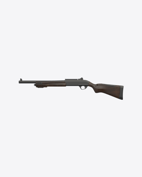 Black Shotgun with Wooden Parts