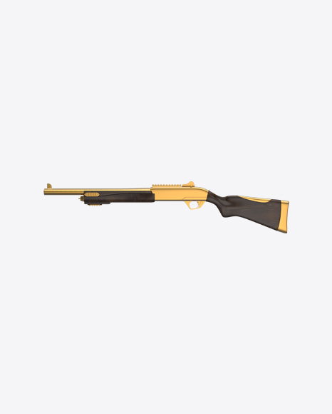 Gold Shotgun with Wooden Parts