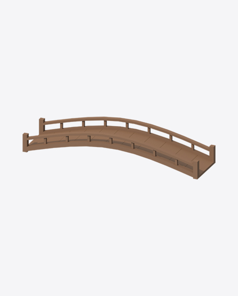 Low Poly Wooden Bridge PNG