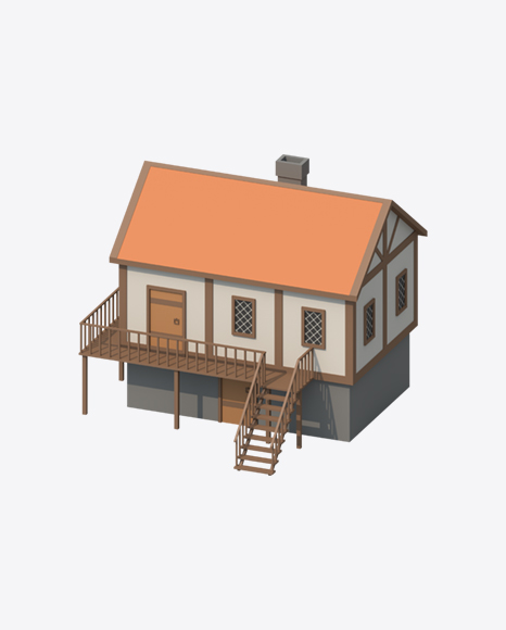 Low Poly House PNG