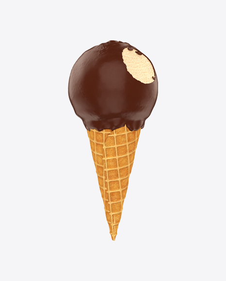 Chocolate Glazed Ice Cream Cone PNG
