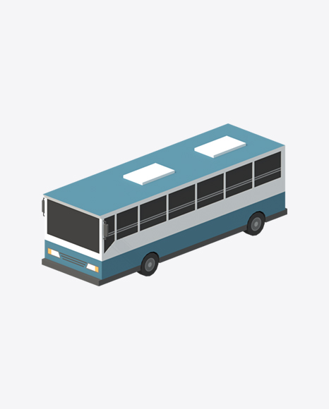Low Poly City Bus PNG