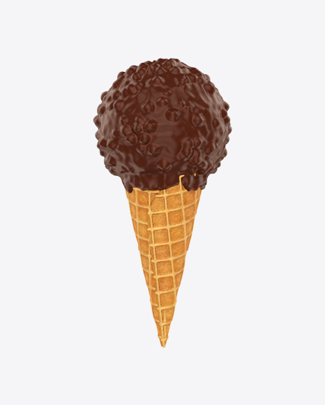 Chocolate Glazed Ice Cream Cone PNG
