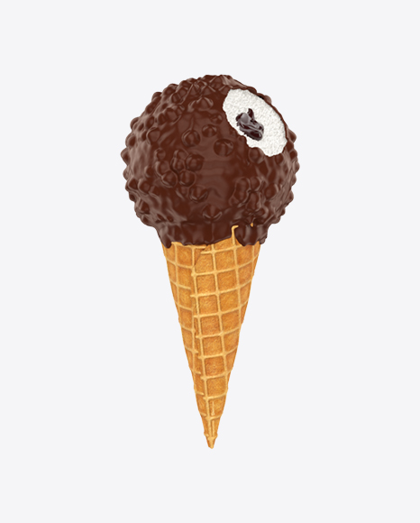 Chocolate Glazed Ice Cream Cone PNG