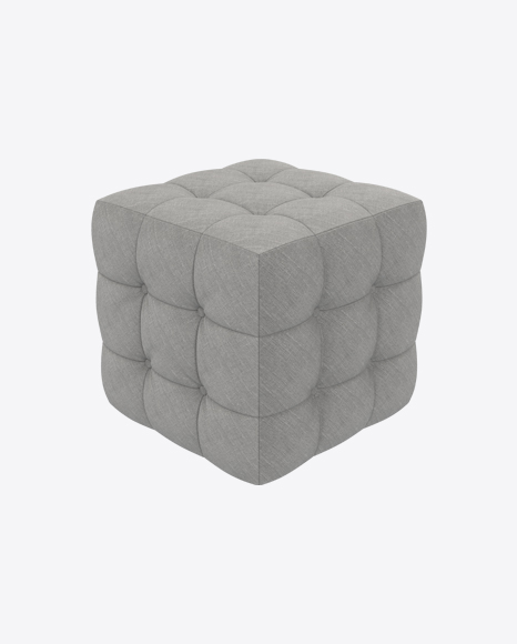 Gray Fabric Pouf