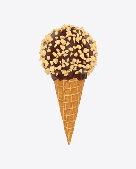 Chocolate Glazed Ice Cream Cone PNG