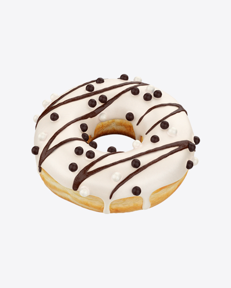 White Chocolate Glazed Donut with Sprinkles