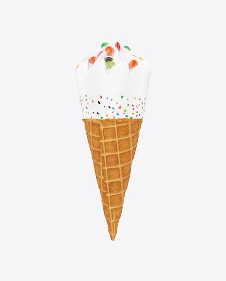 Ice Cream Cone with Sprinkles PNG